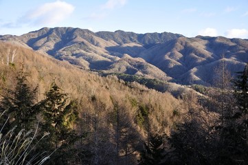 朝日の奥秩父山塊
