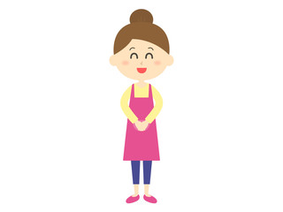 エプロン姿の女性