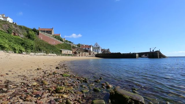 Beach and Crail Harbour Fife Scotland 

