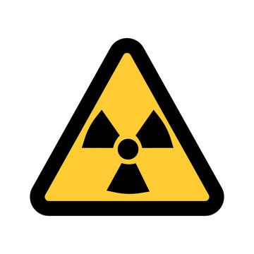 Radiation warning sign, isolated on white background Vector illustration