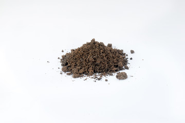 Pile of Soil Isolated on White Background