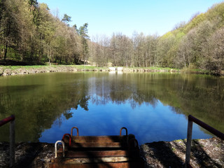 Pond in beautiful nature Hubková in Humenné, Slovakia