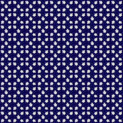 Seamless pattern with toys white snowmen on blue background