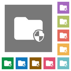 Protect folder square flat icons