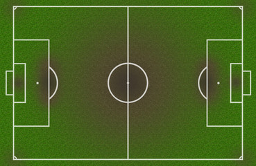 Soccer wet and dirty field