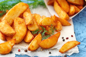 Potato country style with greens and spices