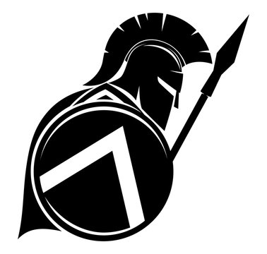 Premium Vector  Spartan helmet logo tribal tattoo design stencil vector  illustration