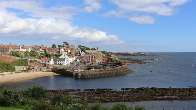 Elevated view of Crail Harbour Fife Scotland 
