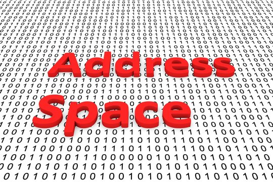 address space in the form of binary code, 3D illustration