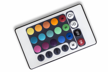 Remote control color LED lighting closeup.