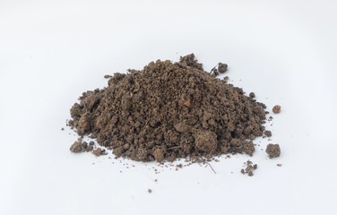 Pile of Soil  on White Background
