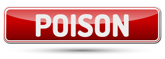 POISON - Abstract beautiful button with text.
