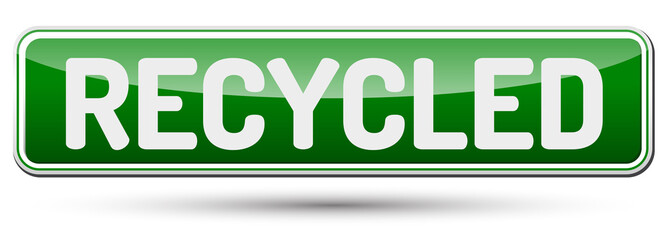 RECYCLED - Abstract beautiful button with text.