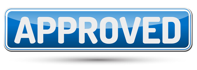 APPROVED - Abstract beautiful button with text.