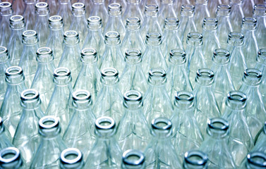 Lots of glass bottles