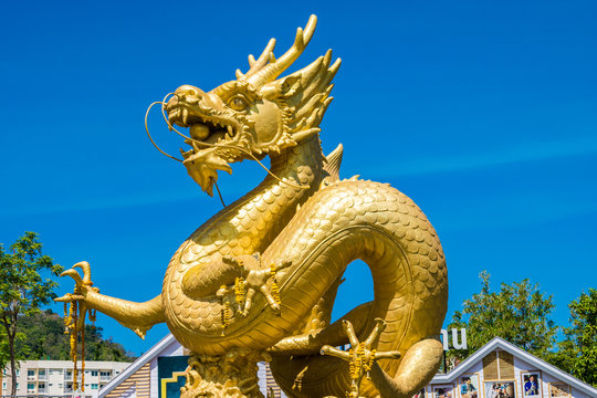 Golden Dragon Landmarks At Phuket, Thailand