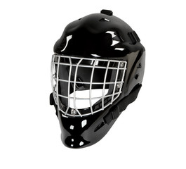 Hockey goalie helmet mask isolated on white background