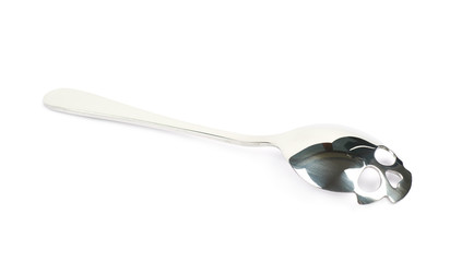 Skull shaped teaspoon isolated