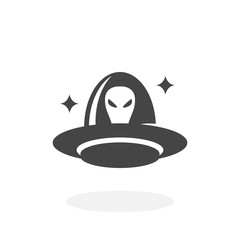 UFO Icon. Vector logo on white background