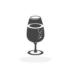 Wine in the glass Icon. Vector logo on white background