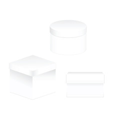 Set of White Gift Box Isolated on White Background. Vector image.