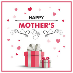 Fototapeta na wymiar Vector Illustration of a Happy Mothers Day Greeting Card Design