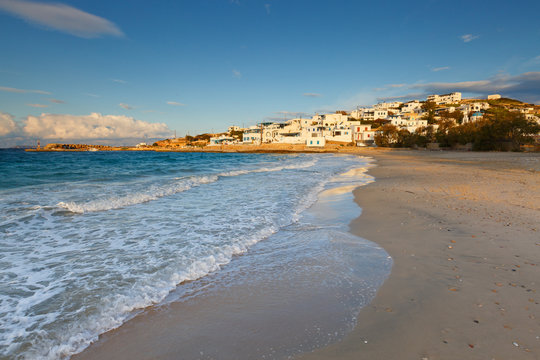 View of the Stavros village on Donoussa island from the beach.