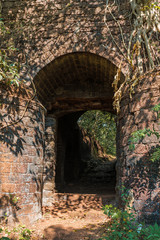 walls of an old fort in the jungle, India