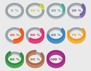 Isometric infographic elements. Vector illustration. Pie chart