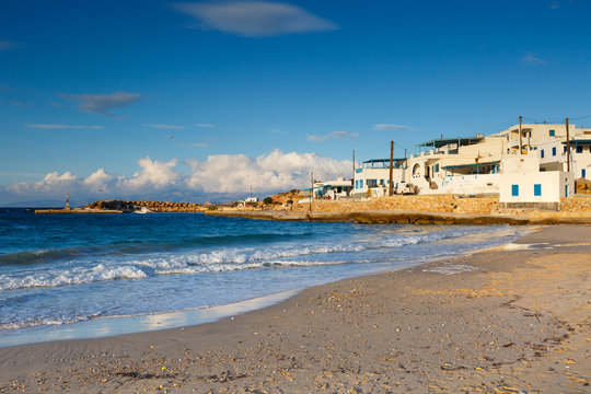 View of the Stavros village on Donoussa island from the beach.