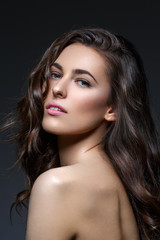 Fototapeta premium Beautiful girl with long heathy thick hair
