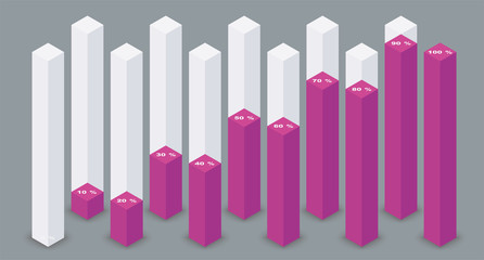 Isometric infographic elements. Vector illustration.