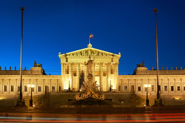 Fototapeta premium Vienna, parlament, bulding, austria, city, 