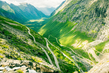View on famous Trollstigen at Norway