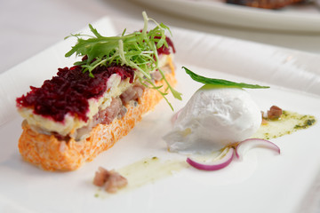 Dressed herring appetizer, Russian cuisine dish