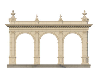 Obraz premium arcade with ionic pilasters in classic style. 3d render