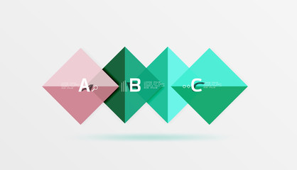 Overlapping square infographics