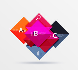 Overlapping square infographics