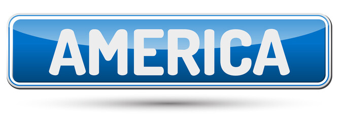 AMERICA - Abstract beautiful button with text.