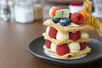 Assorted fruit pastry, delicious dessert