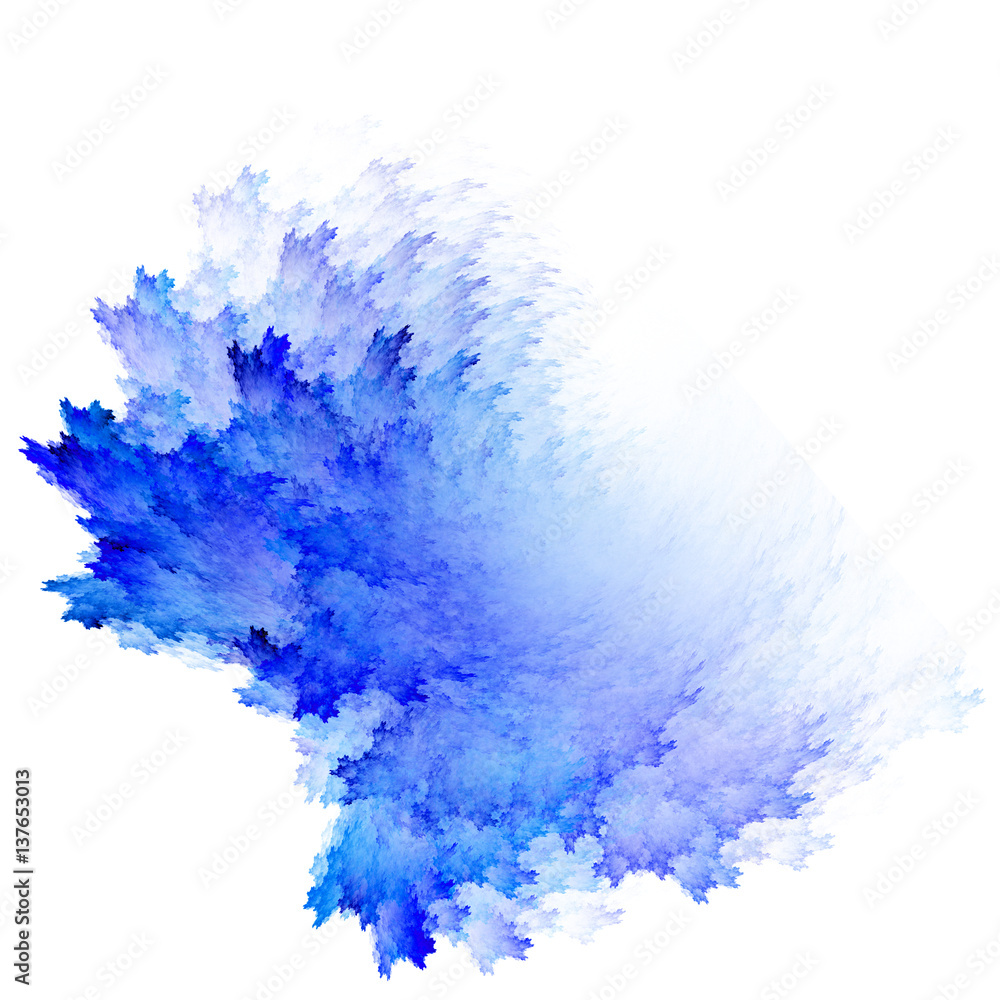 Aufkleber blue watercolor abstraction. fractal simulating
