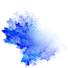 Blue watercolor abstraction. Fractal simulating