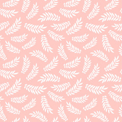 Fototapeta na wymiar Seamless pattern with sketch leaves. Vector green nature background. Doodle drawing.