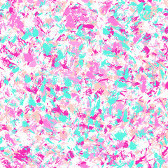 Vector grunge hand drawn seamless pattern. Pop art ink marble fabric texture. Blue, pink fashion abstract background in 80s-90s color cartoon style.