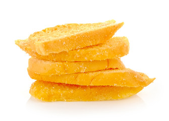 Fototapeta na wymiar Crispy Bread Butter on white background