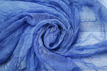 Blue gauze fabric background