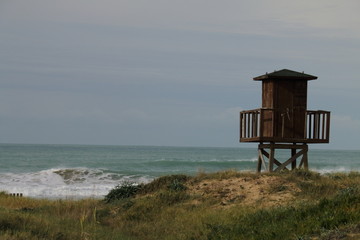 Watchtower next to the waves
