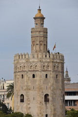 Obraz premium Golden Tower, Torre del Oro, Seville, Andalusia, Spain
