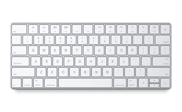 Magic Aluminium Keyboard On A White Background