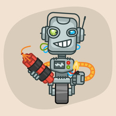 Robot Holds Dynamite